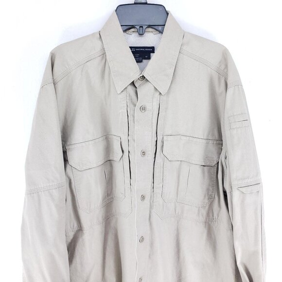5.11 Tactical Utility Shirt Men's Size Medium Tan - Picture 3 of 7